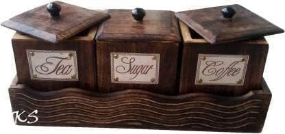 handcrafted wooden refreshment jar set with tray | 3 containers for tea, sugar, coffee | mukhwas & spice storage box | indian traditional serveware handcrafted wooden refreshment jar set with tray | 3 containers for tea, sugar, coffee | mukhwas & spice storage box | indian traditional serveware