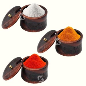 rustic salt sugar box jar cellar with string lining design lid, wooden salt pinch bowls | wood salt pepper keeper, spice bowls for cooking, sugar holder for kitchen,dry fruit box (copy)