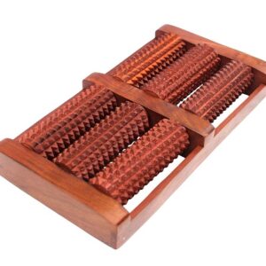 wooden foot massager acupressure and pain relief 6 roll/feet massager 6 roller stress acupressure