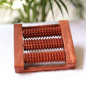 wooden foot massager acupressure and pain relief roll/feet massager 3 roller stress acupressure