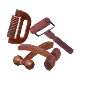 wooden acupressure manual massager for back, neck, face and body therapy combo kit for stress, pain relief (set of 4) (copy)