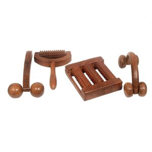 wooden acupressure back pain relief spine, back massager neck massager multi purpose body | t massager pack of 4