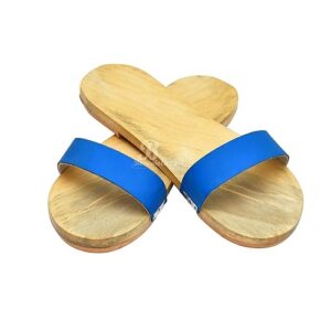 handcrafted wooden slippers for men & women – natural wood traditional sandals with toe post design, lightweight indoor footwear (copy)