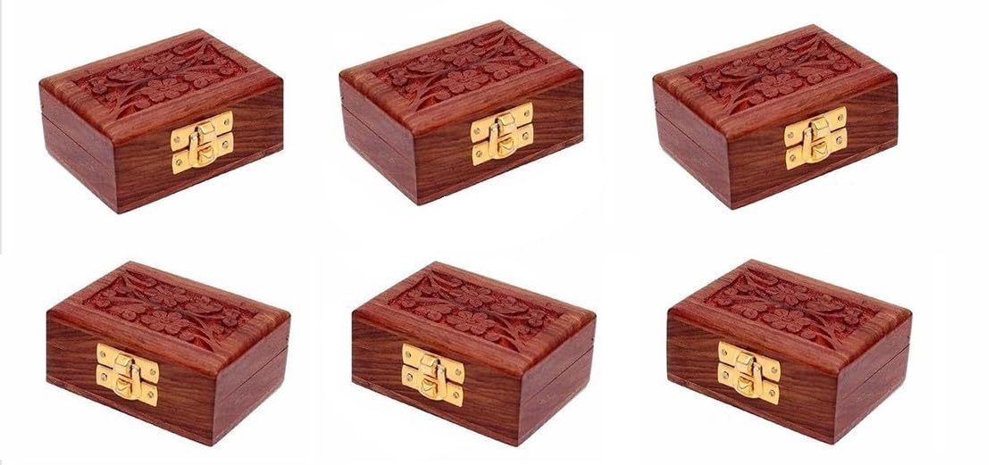 handicraft wooden mini storage box small size organizer for ear rings, rings and nose pins storage box brown gift box handicraft wooden mini storage box small size organizer for ear rings, rings and nose pins storage box brown gift box