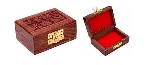 handicraft wooden mini storage box small size organizer for ear rings, rings and nose pins storage box brown gift box handicraft wooden mini storage box small size organizer for ear rings, rings and nose pins storage box brown gift box