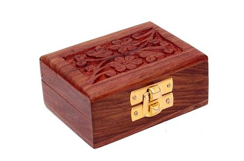 handicraft wooden mini storage box small size organizer for ear rings, rings and nose pins storage box brown gift box handicraft wooden mini storage box small size organizer for ear rings, rings and nose pins storage box brown gift box