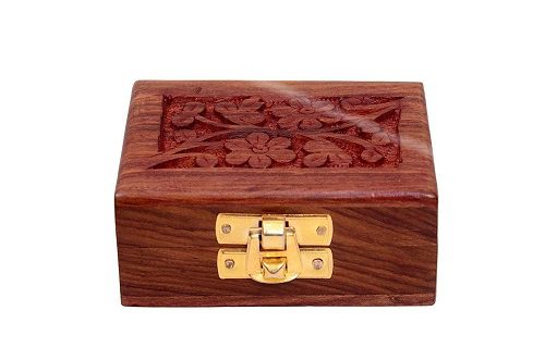 handicraft wooden mini storage box small size organizer for ear rings, rings and nose pins storage box brown gift box handicraft wooden mini storage box small size organizer for ear rings, rings and nose pins storage box brown gift box