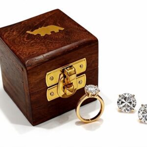 handicraft wooden mini storage box small size organizer for ear rings, rings and nose pins storage box brown gift box (brown)