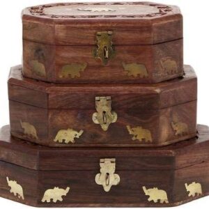 wooden jewellery box for women storage boxes gold jewellery box organisers vanity organiser for women jewellery wooden box for gift set of 3 (copy)