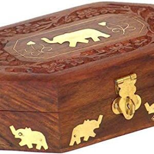 wooden carvings jewellery box for women storage boxes gold jewellery box organisers vanity organiser for women jewellery wooden box for gift (12 x 8 inch) (copy)